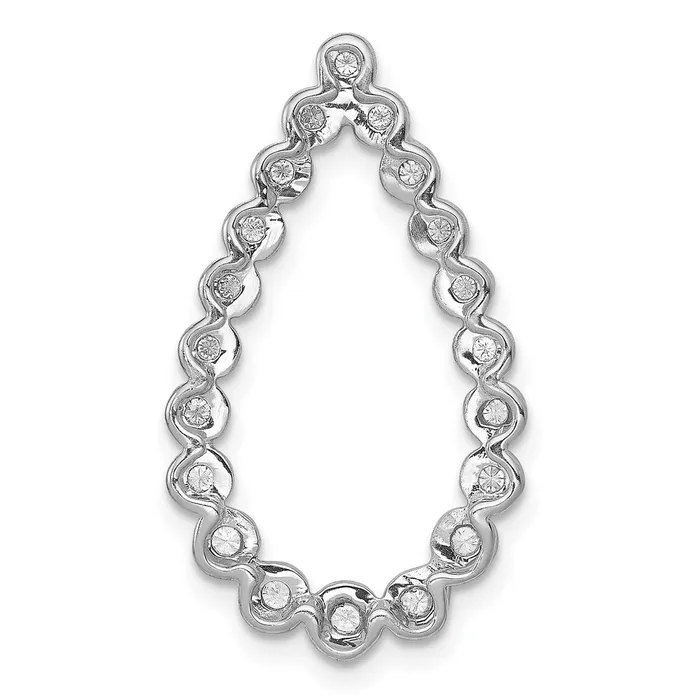 Necklaces Goldia Solid 14k White Gold 14ct Simulated CZ Teardrop Chain Slide