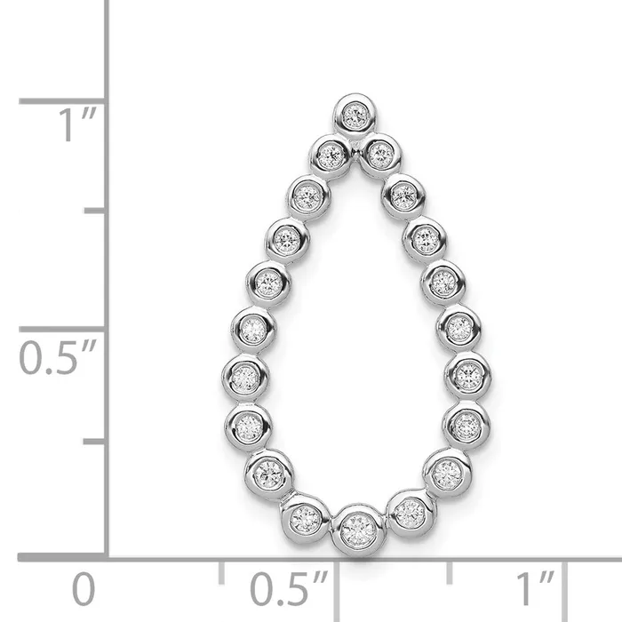 Necklaces Goldia Solid 14k White Gold 14ct Simulated CZ Teardrop Chain Slide