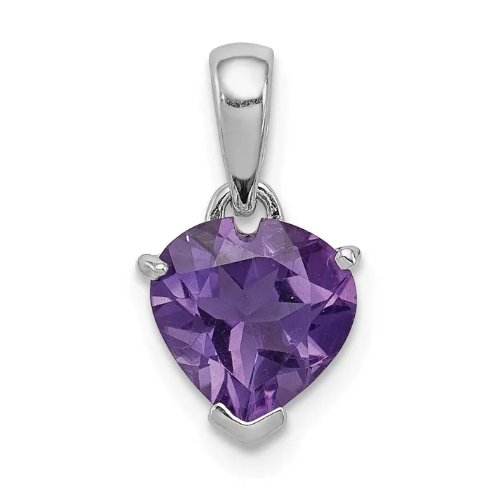 Necklaces Goldia Sterling Silver Rhodium Amethyst Pendant