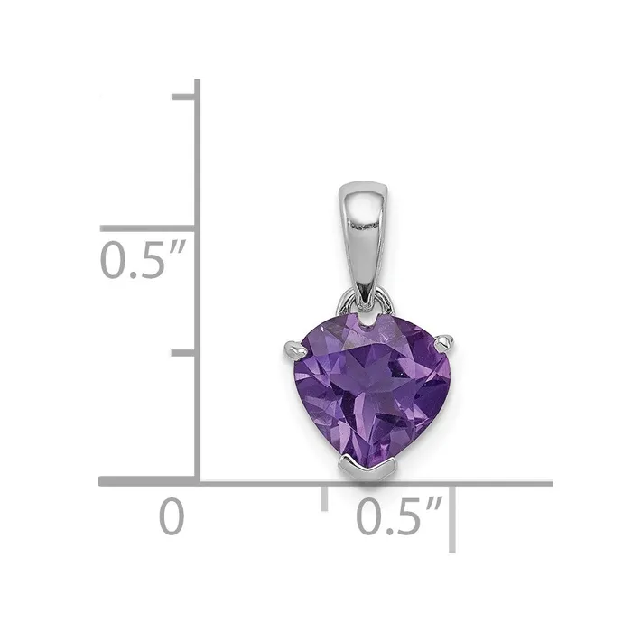 Necklaces Goldia Sterling Silver Rhodium Amethyst Pendant