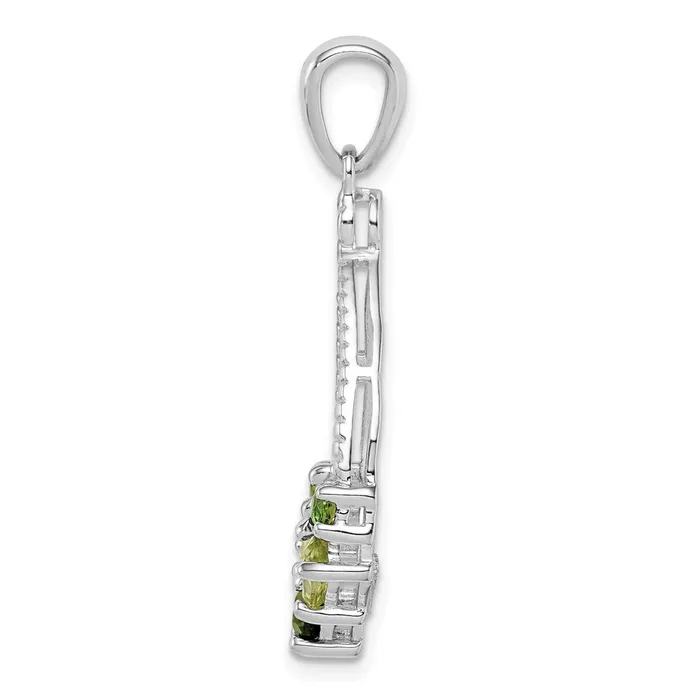Necklaces Goldia Sterling Silver Rhodium Plated Chrome Diopside and Peridot Pendant