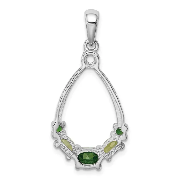 Necklaces Goldia Sterling Silver Rhodium Plated Chrome Diopside and Peridot Pendant