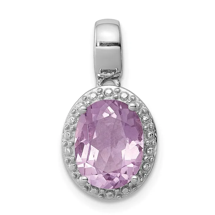 Necklaces Goldia Sterling Silver Rhodiumplated with Pink Quartz Pendant