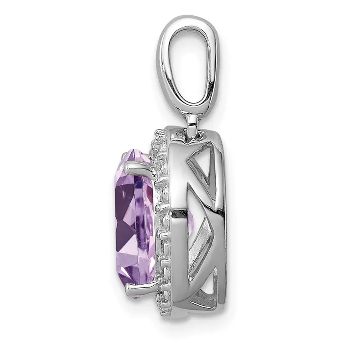 Necklaces Goldia Sterling Silver Rhodiumplated with Pink Quartz Pendant
