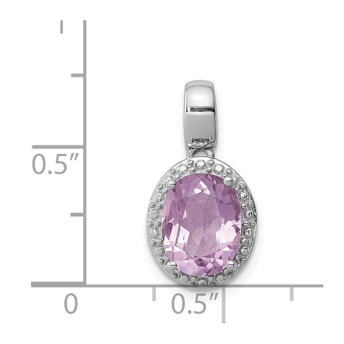 Necklaces Goldia Sterling Silver Rhodiumplated with Pink Quartz Pendant