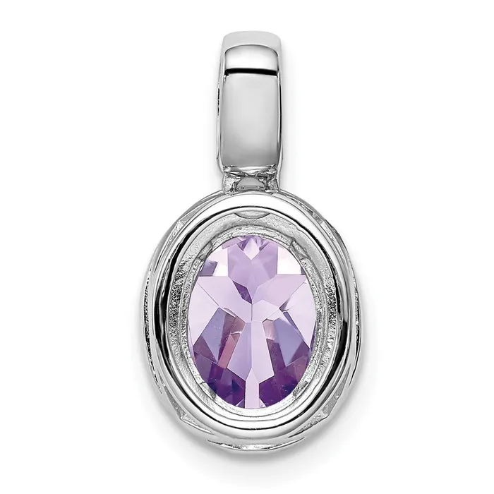 Necklaces Goldia Sterling Silver Rhodiumplated with Pink Quartz Pendant