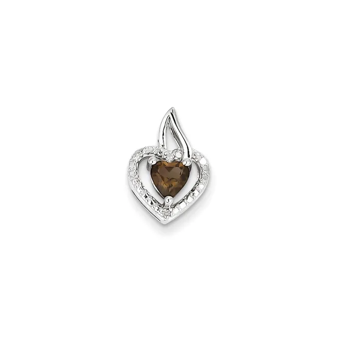 Necklaces Goldia Sterling Silver Smoky Quartz Diamond Pendant