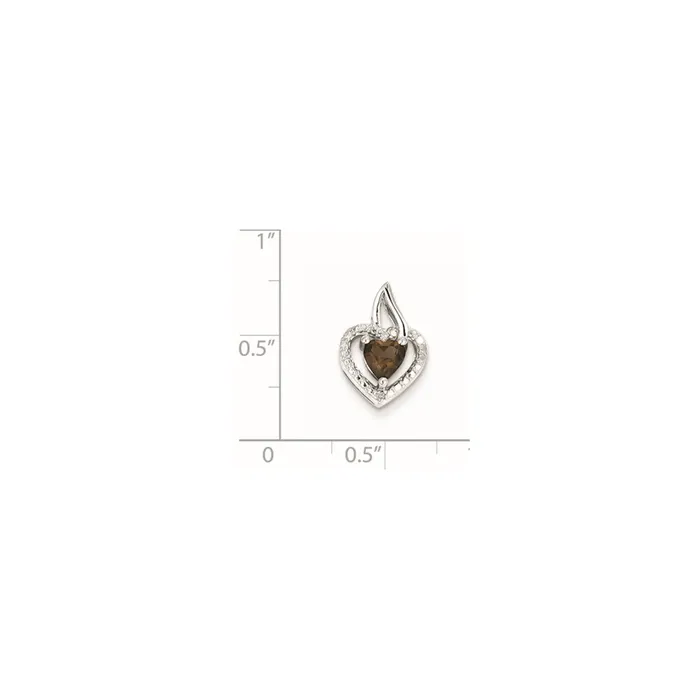 Necklaces Goldia Sterling Silver Smoky Quartz Diamond Pendant
