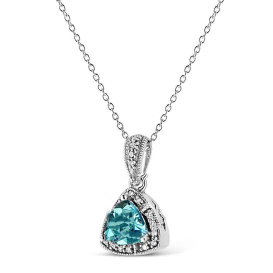 Necklaces JMS always Original Haus of Brilliance 925 Sterling Silver 7x7 mm Trillion Cut Blue Topaz Gemstone and Diamond Accent 18 Pendant Necklace Necklaces JMS always Original Haus of Brilliance 925 Sterling Silver 7x7 mm Trillion Cut Blue Topaz Gemstone and Diamond Accent 18 Pendant Necklace
