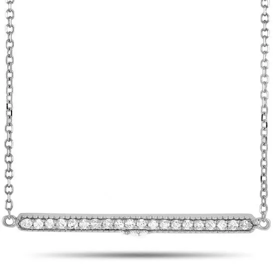 Necklaces JMS always Original LB Exclusive 14K White Gold 010 ct Diamond Bar Necklace Necklaces JMS always Original LB Exclusive 14K White Gold 010 ct Diamond Bar Necklace
