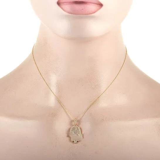 Necklaces JMS always Original LB Exclusive 18K Yellow Gold 123 ct Diamond Hamsa Necklace Necklaces JMS always Original LB Exclusive 18K Yellow Gold 123 ct Diamond Hamsa Necklace