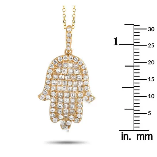 Necklaces JMS always Original LB Exclusive 18K Yellow Gold 123 ct Diamond Hamsa Necklace Necklaces JMS always Original LB Exclusive 18K Yellow Gold 123 ct Diamond Hamsa Necklace