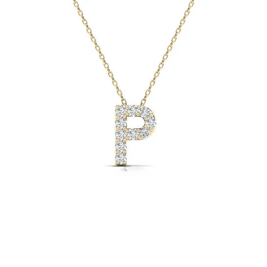 Necklaces JMS always Original Maulijewels 010 Carat Natural Round Diamond Initial P Pendant Necklace In 14K Yellow Gold With 18 Gold Cable Chain Necklaces JMS always Original Maulijewels 010 Carat Natural Round Diamond Initial P Pendant Necklace In 14K Yellow Gold With 18 Gold Cable Chain