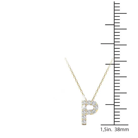 Necklaces JMS always Original Maulijewels 010 Carat Natural Round Diamond Initial P Pendant Necklace In 14K Yellow Gold With 18 Gold Cable Chain Necklaces JMS always Original Maulijewels 010 Carat Natural Round Diamond Initial P Pendant Necklace In 14K Yellow Gold With 18 Gold Cable Chain