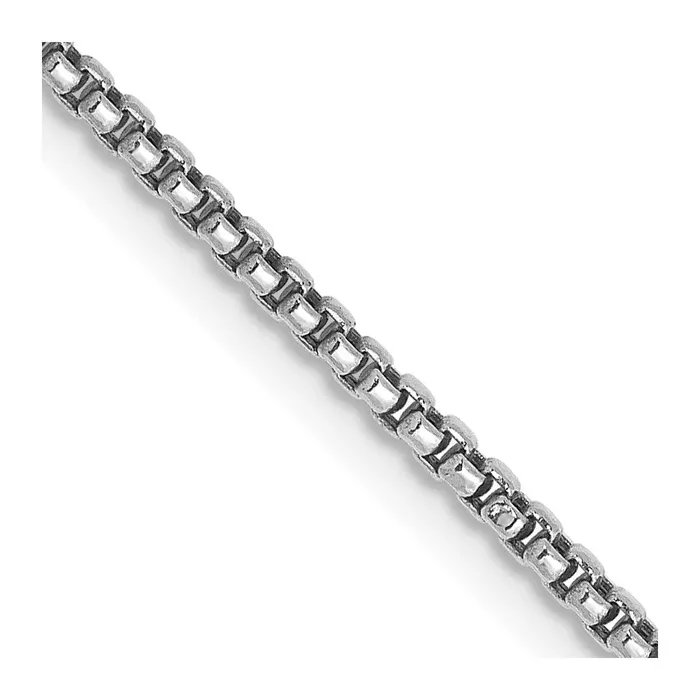 Necklaces MDS 14K White Gold 16 inch 15mm SemiSolid Round Box with Lobster Clasp Chain Necklace Necklaces MDS 14K White Gold 16 inch 15mm SemiSolid Round Box with Lobster Clasp Chain Necklace