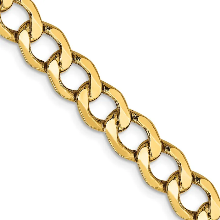 Necklaces MDS 14K Yellow Gold 18 inch 65mm SemiSolid Curb with Lobster Clasp Chain Necklace Necklaces MDS 14K Yellow Gold 18 inch 65mm SemiSolid Curb with Lobster Clasp Chain Necklace