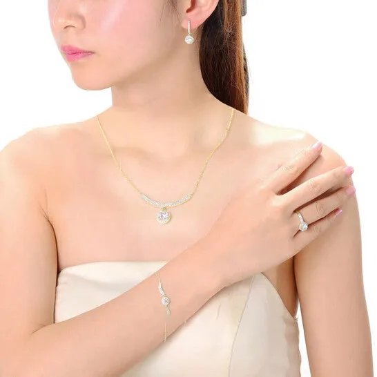 Necklaces Original Megan Walford Classic Gold Over Sterling Silver Round Clear Cubic Zirconia Bar Solitaire Necklace JMS always Necklaces Original Megan Walford Classic Gold Over Sterling Silver Round Clear Cubic Zirconia Bar Solitaire Necklace JMS always