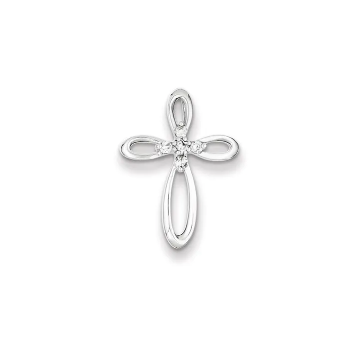 Necklaces Sterling Silver u0026 Diamond Cross Pendant Slide Goldia