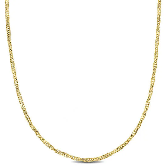 Original AMOUR 19mm Diamondcut Singapore Necklace In 14K Yellow Gold 18 In JMS always Necklaces Original AMOUR 19mm Diamondcut Singapore Necklace In 14K Yellow Gold 18 In JMS always Necklaces