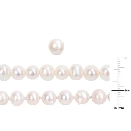 Original AMOUR 758mm Freshwater Cultured Pearl 3piece Set Of Necklace Earrings Bracelet In Sterling Silver JMS always Earrings Original AMOUR 758mm Freshwater Cultured Pearl 3piece Set Of Necklace Earrings Bracelet In Sterling Silver JMS always Earrings