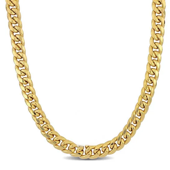 Original AMOUR 925mm Miami Cuban Link Chain Necklace In 10K Yellow Gold 20 In JMS always Necklaces Original AMOUR 925mm Miami Cuban Link Chain Necklace In 10K Yellow Gold 20 In JMS always Necklaces