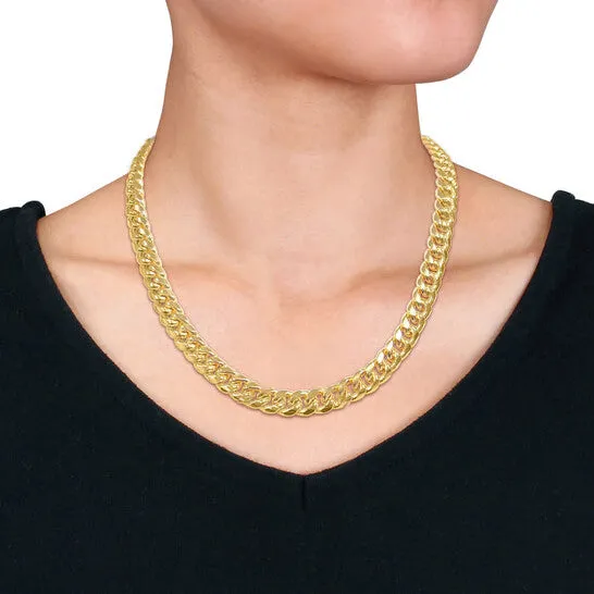 Original AMOUR 925mm Miami Cuban Link Chain Necklace In 10K Yellow Gold 20 In JMS always Necklaces Original AMOUR 925mm Miami Cuban Link Chain Necklace In 10K Yellow Gold 20 In JMS always Necklaces
