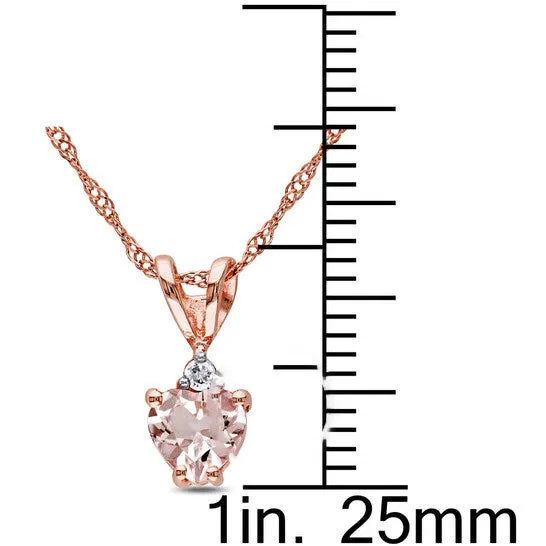 Original AMOUR Heart Shaped Morganite and Diamond Pendant with Chain In 10K Rose Gold JMS always Necklaces Original AMOUR Heart Shaped Morganite and Diamond Pendant with Chain In 10K Rose Gold JMS always Necklaces