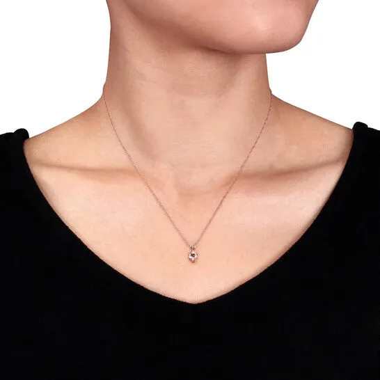 Original AMOUR Heart Shaped Morganite and Diamond Pendant with Chain In 10K Rose Gold JMS always Necklaces Original AMOUR Heart Shaped Morganite and Diamond Pendant with Chain In 10K Rose Gold JMS always Necklaces