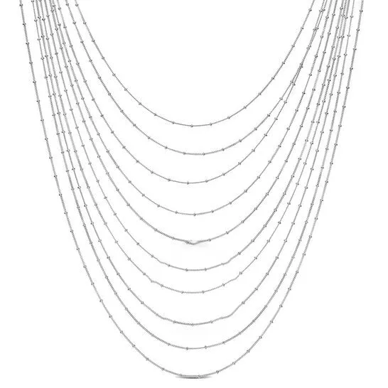 Original AMOUR MultiStrand Chain Necklace In Sterling Silver 16 In JMS always Necklaces Original AMOUR MultiStrand Chain Necklace In Sterling Silver 16 In JMS always Necklaces