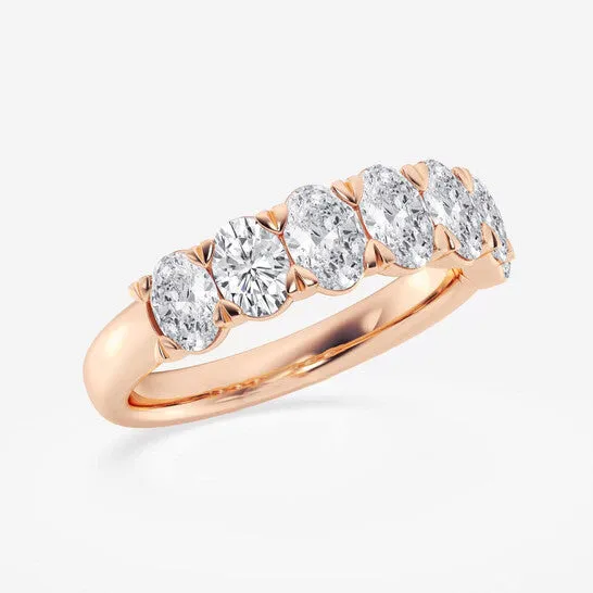 Original Brilliant Diamond 14K Rose Gold 2 CTTW OvalCut LAB GROWN Diamond Seven Stone Anniversary Band FG SI1 JMS always Rings Original Brilliant Diamond 14K Rose Gold 2 CTTW OvalCut LAB GROWN Diamond Seven Stone Anniversary Band FG SI1 JMS always Rings