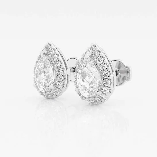Original Brilliant Diamond 14KT White Gold 2 38 cttw PearCut Lab Grown Diamond Halo Stud Earrings for Women FGVSSI GSI JMS always Earrings Original Brilliant Diamond 14KT White Gold 2 38 cttw PearCut Lab Grown Diamond Halo Stud Earrings for Women FGVSSI GSI JMS always Earrings