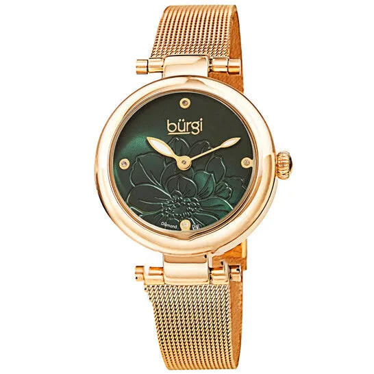 Original Burgi Flower Marker Quartz Diamond Green Dial Ladies Watch BUR260YGN JMS always Watches Original Burgi Flower Marker Quartz Diamond Green Dial Ladies Watch BUR260YGN JMS always Watches