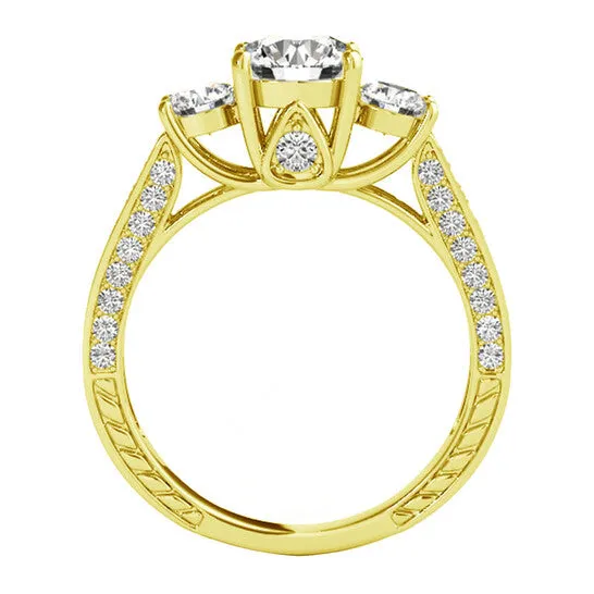 Original DiamondMuse 288 cttw Yellow Gold Plated Over Sterling Silver Round Swarovski Three Stone Diamond Bridal Set JMS always Rings Original DiamondMuse 288 cttw Yellow Gold Plated Over Sterling Silver Round Swarovski Three Stone Diamond Bridal Set JMS always Rings
