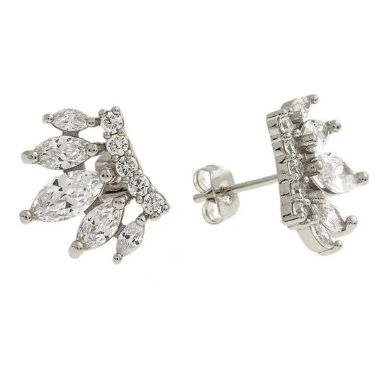 Original Elegant Confetti Womens 18K White Gold Plated CZ Simulated Diamond Crown Stud Earrings JMS always Earrings Original Elegant Confetti Womens 18K White Gold Plated CZ Simulated Diamond Crown Stud Earrings JMS always Earrings