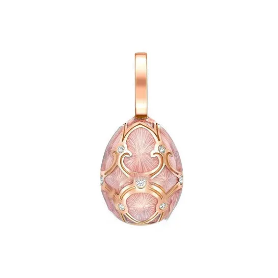 Original Faberge Heritage Rose Gold Diamond Pink Guilloch Enamel Egg Charm 701EC1449 JMS always Charm Necklaces Original Faberge Heritage Rose Gold Diamond Pink Guilloch Enamel Egg Charm 701EC1449 JMS always Charm Necklaces