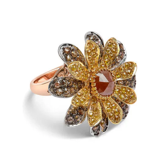 Original Haus of Brilliance 14K TriToned 3 78 Cttw Rose Cut Diamond Cocktail Double Flower and Petal Cocktail Ring Fancy Color I1I2 Clarity JMS always Rings Original Haus of Brilliance 14K TriToned 3 78 Cttw Rose Cut Diamond Cocktail Double Flower and Petal Cocktail Ring Fancy Color I1I2 Clarity JMS always Rings