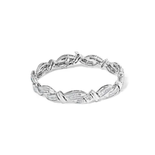 Original Haus of Brilliance 14K White Gold 40 Cttw Invisble Set PrincessCut Diamond Wave Style Link Bracelet HI Color SI2I1 Clarity 7 JMS always Bracelets Original Haus of Brilliance 14K White Gold 40 Cttw Invisble Set PrincessCut Diamond Wave Style Link Bracelet HI Color SI2I1 Clarity 7 JMS always Bracelets