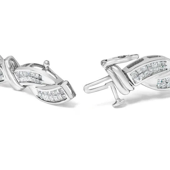 Original Haus of Brilliance 14K White Gold 40 Cttw Invisble Set PrincessCut Diamond Wave Style Link Bracelet HI Color SI2I1 Clarity 7 JMS always Bracelets Original Haus of Brilliance 14K White Gold 40 Cttw Invisble Set PrincessCut Diamond Wave Style Link Bracelet HI Color SI2I1 Clarity 7 JMS always Bracelets