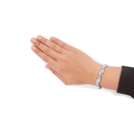 Original Haus of Brilliance 14K White Gold 40 Cttw Invisble Set PrincessCut Diamond Wave Style Link Bracelet HI Color SI2I1 Clarity 7 JMS always Bracelets Original Haus of Brilliance 14K White Gold 40 Cttw Invisble Set PrincessCut Diamond Wave Style Link Bracelet HI Color SI2I1 Clarity 7 JMS always Bracelets
