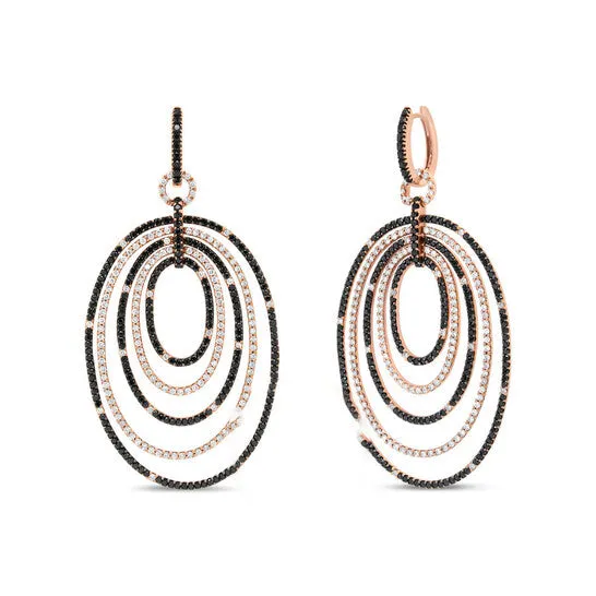 Original Haus of Brilliance 18K Rose Gold 500 Cttw Round Black and White Diamond Graduated Hoop Dangle Earrings Black and FG Color VS1VS2 Clarity JMS always Earrings Original Haus of Brilliance 18K Rose Gold 500 Cttw Round Black and White Diamond Graduated Hoop Dangle Earrings Black and FG Color VS1VS2 Clarity JMS always Earrings