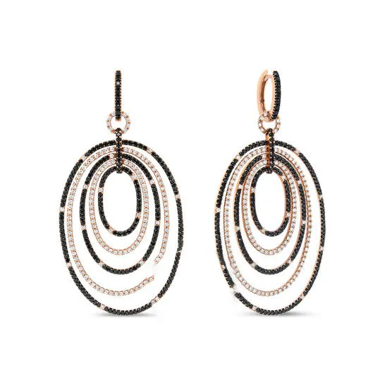 Original Haus of Brilliance 18K Rose Gold 500 Cttw Round Black and White Diamond Graduated Hoop Dangle Earrings Black and FG Color VS1VS2 Clarity JMS always Earrings Original Haus of Brilliance 18K Rose Gold 500 Cttw Round Black and White Diamond Graduated Hoop Dangle Earrings Black and FG Color VS1VS2 Clarity JMS always Earrings