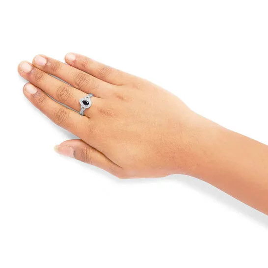 Original Haus of Brilliance 925 Sterling Silver 6x4mm Pear Sapphire Gemstone with Diamond Accent Fashion Halo Ring HI Color SI1SI2 Clarity JMS always Rings Original Haus of Brilliance 925 Sterling Silver 6x4mm Pear Sapphire Gemstone with Diamond Accent Fashion Halo Ring HI Color SI1SI2 Clarity JMS always Rings