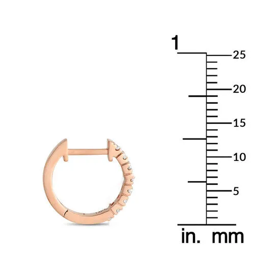 Original LB Exclusive 14K Rose Gold 025ct Diamond Hoop Earrings JMS always Earrings Original LB Exclusive 14K Rose Gold 025ct Diamond Hoop Earrings JMS always Earrings