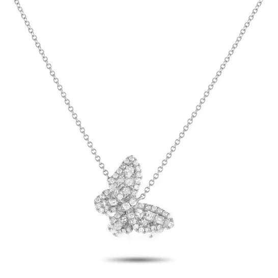 Original LB Exclusive 18K White Gold 056ct Diamond Butterfly Necklace ANK 18323 JMS always Necklaces Original LB Exclusive 18K White Gold 056ct Diamond Butterfly Necklace ANK 18323 JMS always Necklaces