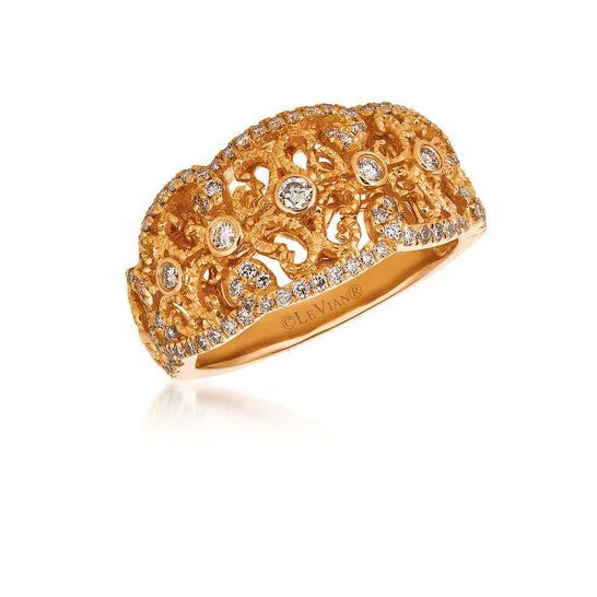 Original Le Vian Ladies Le vian Deco Estate Ring set in 14K Strawberry Gold JMS always Rings Original Le Vian Ladies Le vian Deco Estate Ring set in 14K Strawberry Gold JMS always Rings