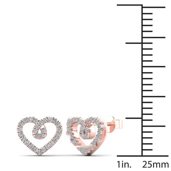 Original Maulijewels 020 Carat Natural Diamond 10K Solid Rose Gold Heart Shape Stud Earrings With Push Back Women Jewelry JMS always Earrings Original Maulijewels 020 Carat Natural Diamond 10K Solid Rose Gold Heart Shape Stud Earrings With Push Back Women Jewelry JMS always Earrings