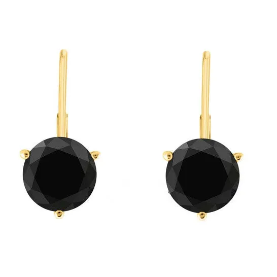 Original Maulijewels 030 Carat Natural Black Round Diamond Martini Leverback Earrings For Womens In 14K Solid Yellow Gold JMS always Earrings Original Maulijewels 030 Carat Natural Black Round Diamond Martini Leverback Earrings For Womens In 14K Solid Yellow Gold JMS always Earrings