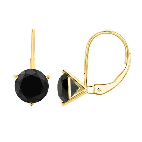 Original Maulijewels 030 Carat Natural Black Round Diamond Martini Leverback Earrings For Womens In 14K Solid Yellow Gold JMS always Earrings Original Maulijewels 030 Carat Natural Black Round Diamond Martini Leverback Earrings For Womens In 14K Solid Yellow Gold JMS always Earrings