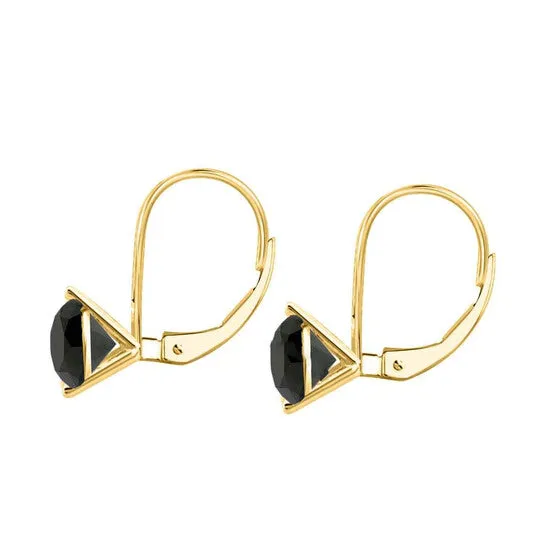 Original Maulijewels 030 Carat Natural Black Round Diamond Martini Leverback Earrings For Womens In 14K Solid Yellow Gold JMS always Earrings Original Maulijewels 030 Carat Natural Black Round Diamond Martini Leverback Earrings For Womens In 14K Solid Yellow Gold JMS always Earrings