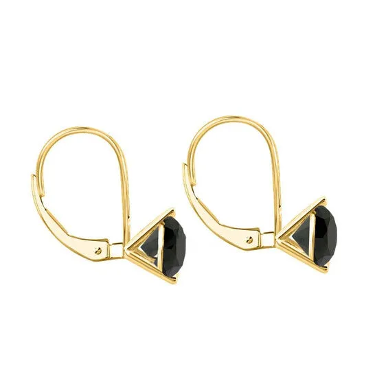 Original Maulijewels 030 Carat Natural Black Round Diamond Martini Leverback Earrings For Womens In 14K Solid Yellow Gold JMS always Earrings Original Maulijewels 030 Carat Natural Black Round Diamond Martini Leverback Earrings For Womens In 14K Solid Yellow Gold JMS always Earrings